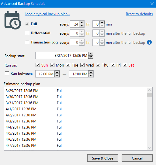 ultimate backup schedule synology