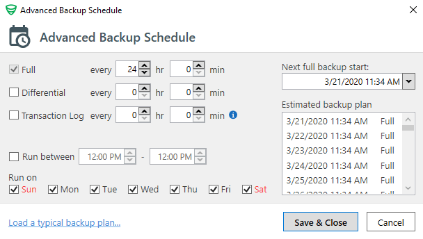 Backup best practices - a shortlist (Backup Schedule)