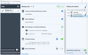 Guide to Restore a Differential Backup in SQLBackupAndFTP - Step 1