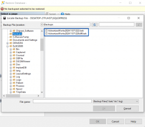 Restore a Database via SQL Server Management Studio - Step 2