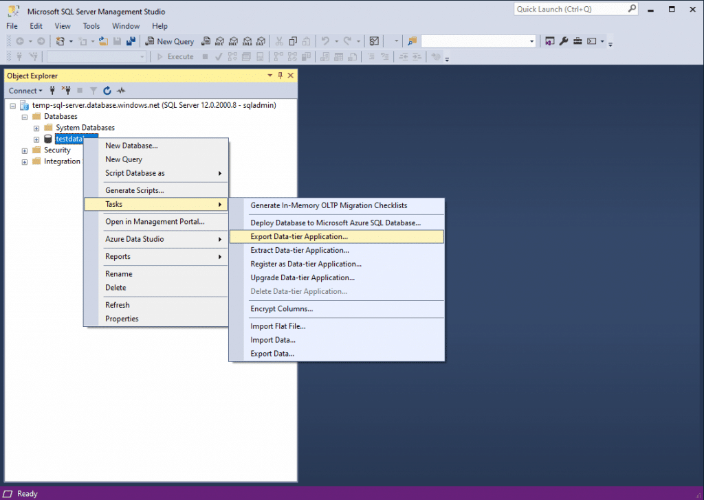 How to backup Azure SQL databases and restore them on a local SQL ...