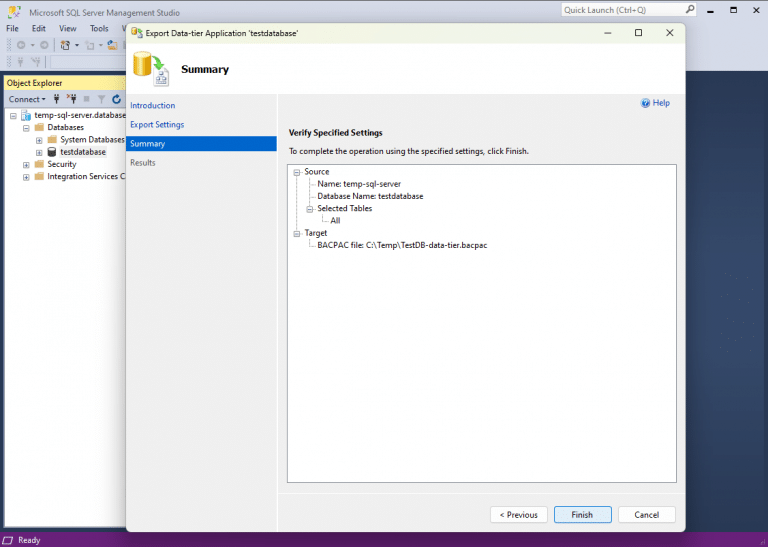 How to backup Azure SQL databases and restore them on a local SQL ...
