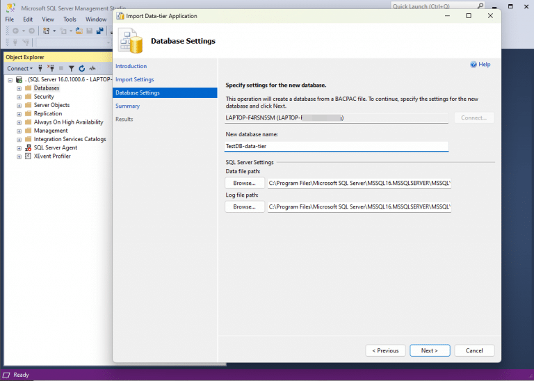 How to backup Azure SQL databases and restore them on a local SQL ...